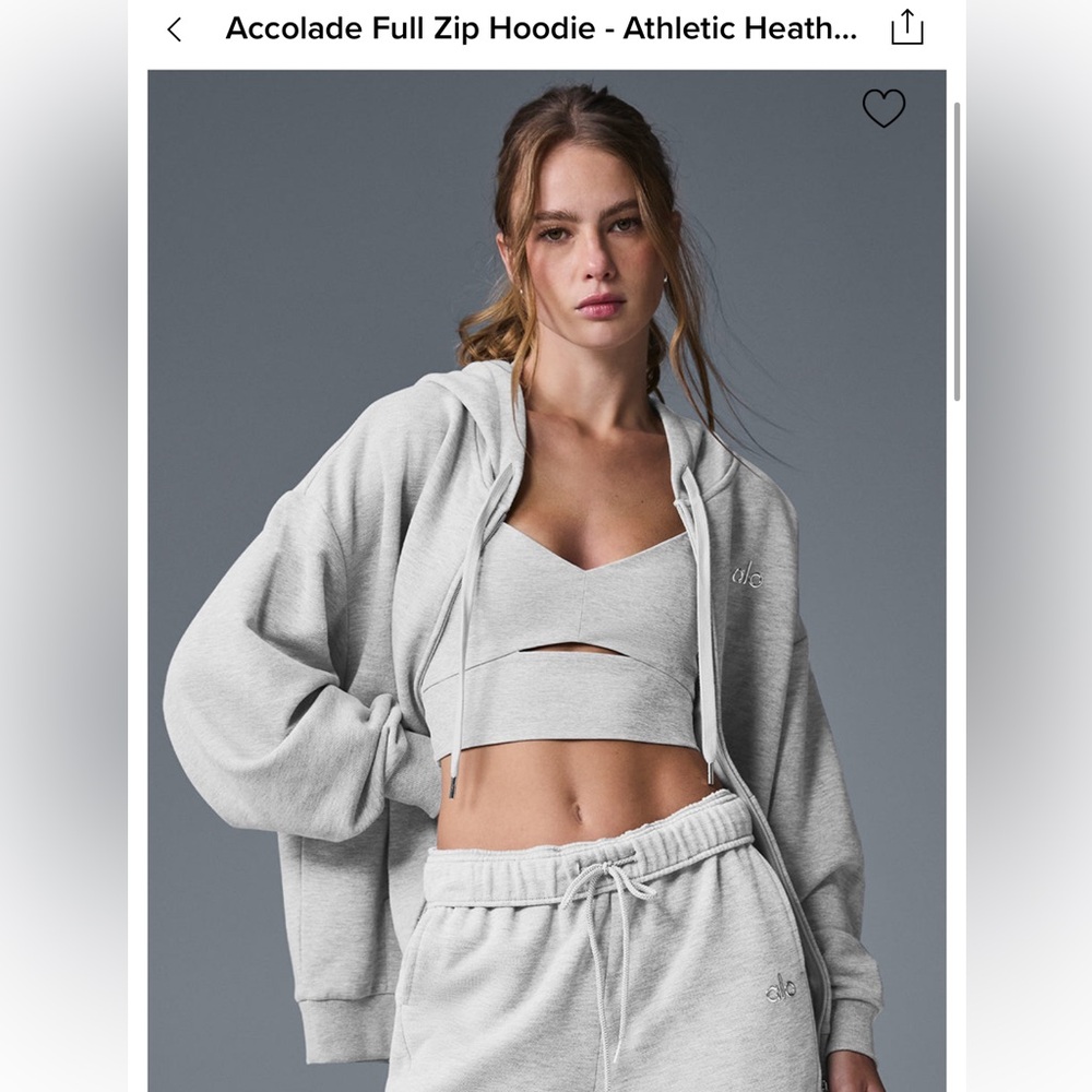 Auth.✅ ALO Yoga Accolade Full Zip in “Athletic Heather Grey” Size Large🩶 - Picture 11 of 11